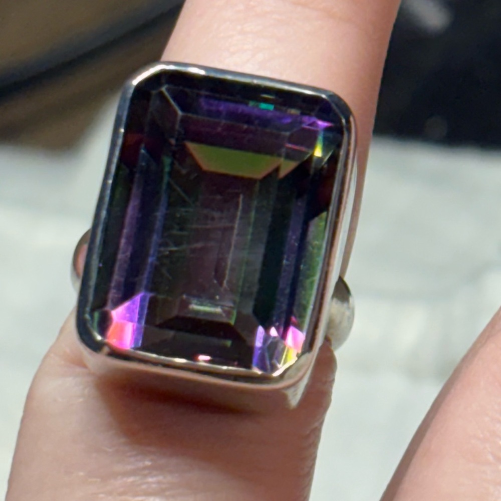 Mystic Topaz Sterling Silver Ring - Picture 7 of 8